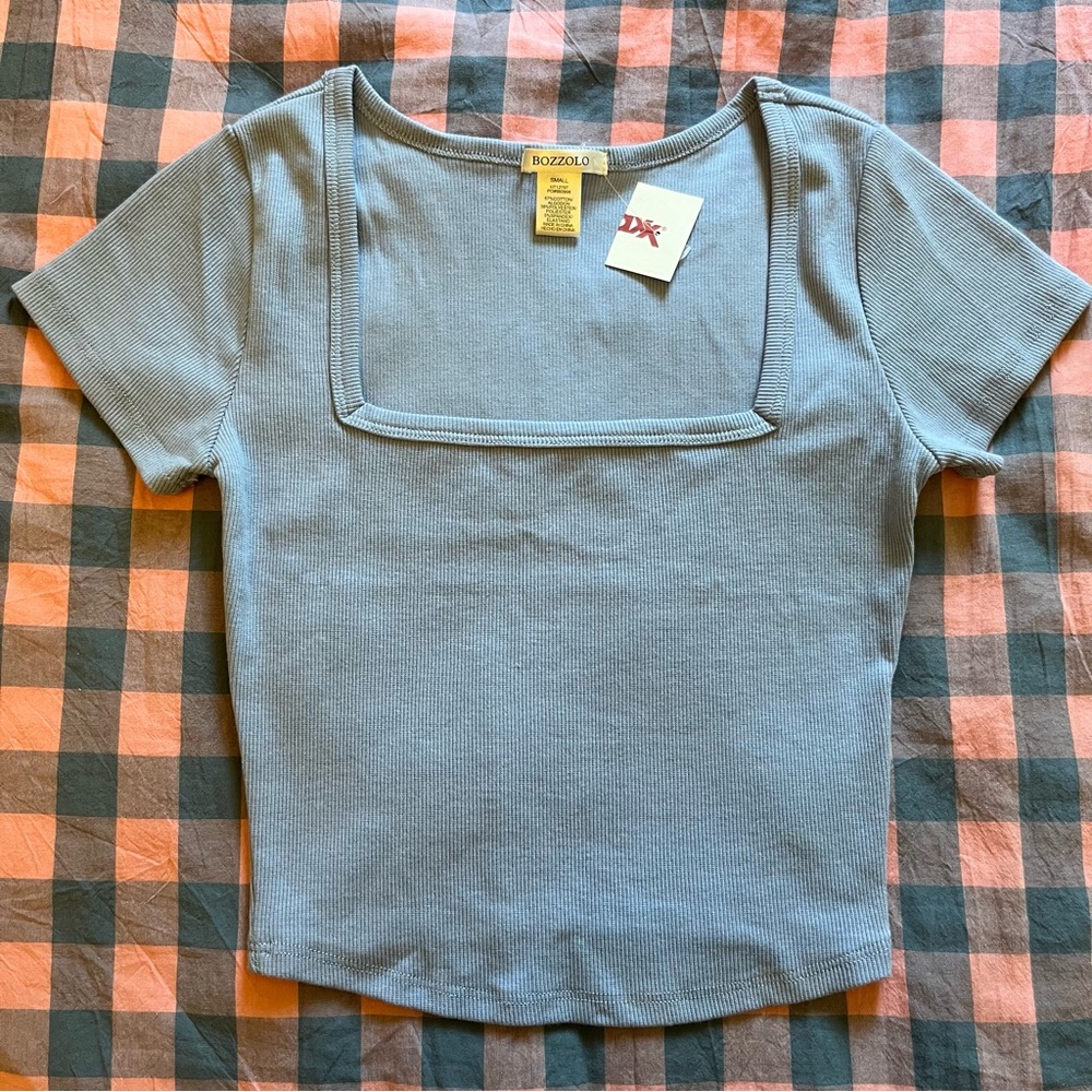 Bozzolo Women's Short Sleeve Top in Soft Blue